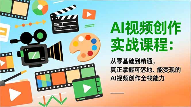 AI视频创作实战课程：从零基础到精通，真正掌握可落地、能变现的AI视频创作全栈能力-青禾学社