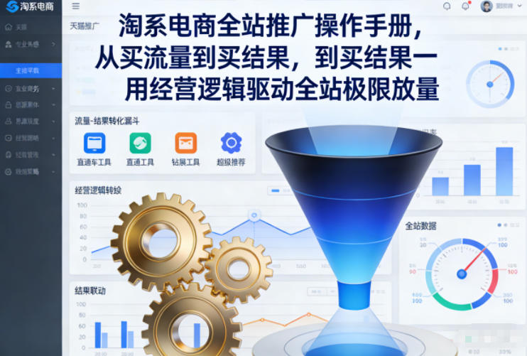 淘系电商全站推广操作手册，从买流量到买结果一用经营逻辑驱动全站极限放量-青禾学社