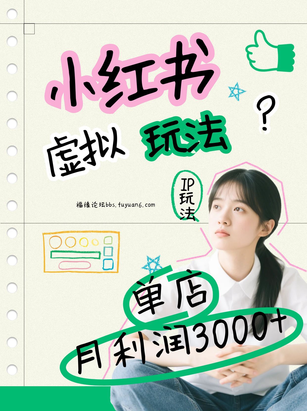 小红书虚拟玩法(铺货流和单品玩法)，单店月利润3000+，IP打法+原创商品(0违规)-青禾学社