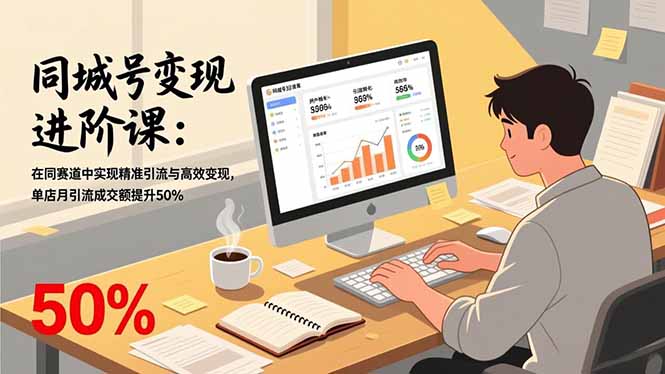 同城号变现进阶课：在同城赛道中实现精准引流与高效变现，单店月引流成交额提升50%-青禾学社