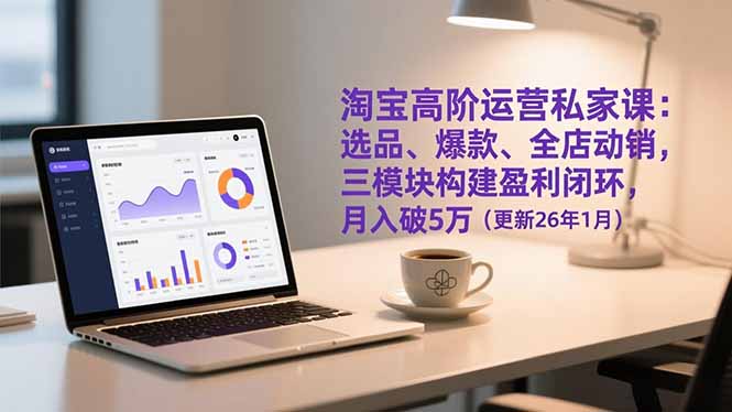 淘宝高阶运营私家课：选品、爆款、全店动销，三模块构建盈利闭环，月入破5万(更新26年1月-青禾学社