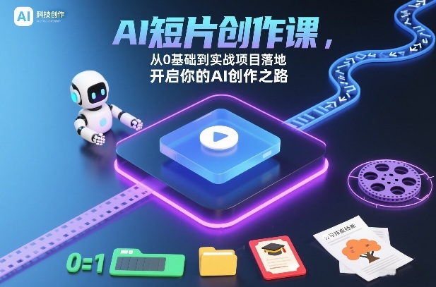 AI短片创作课，从0基础到实战项目落地，开启你的AI创作之路-青禾学社