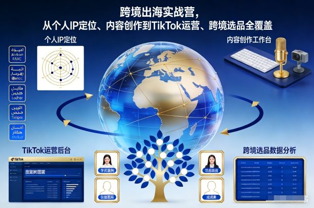 跨境出海实战营，从个人IP定位、内容创作到TikTok运营、跨境选品全覆盖-青禾学社