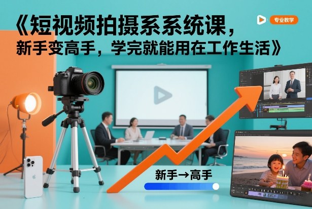 短视频拍摄系统课，新手变高手，学完就能用在工作生活-青禾学社
