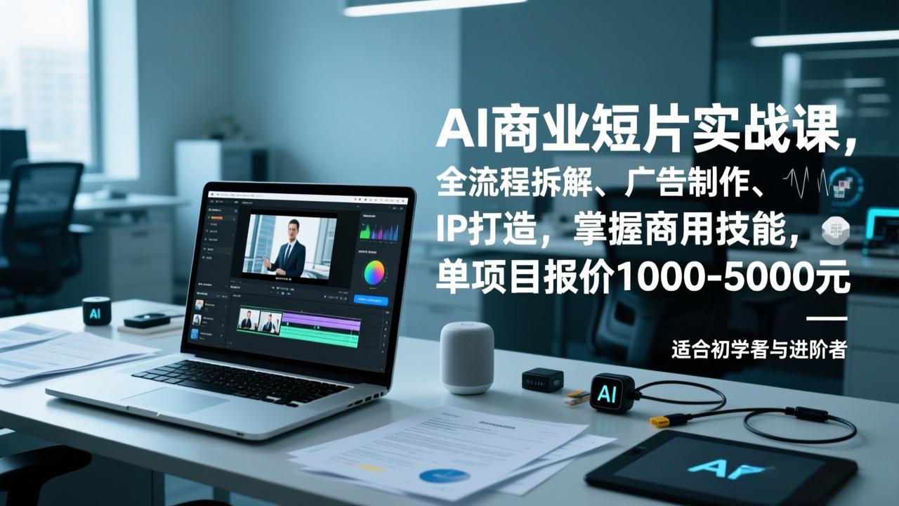 AI商业短片实战课，全流程拆解、广告制作、IP打造，掌握商用技能，单项目报价1000-5000元-青禾学社