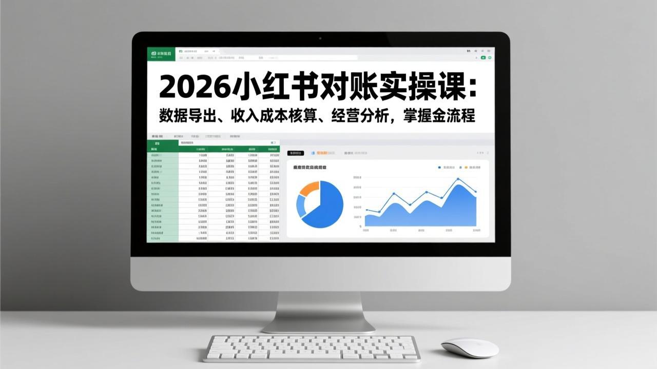 2026小红书对账实操课：数据导出、收入成本核算、经营分析，掌握全流程-青禾学社