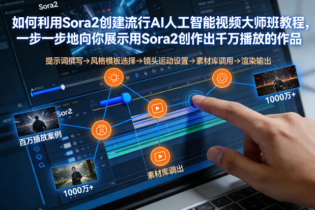 如何利用Sora2创建流行AI人工智能视频大师班，一步一步地向你展示用Sora2创作出千万播放的作品-青禾学社