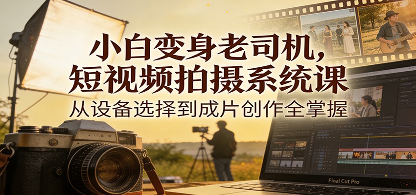 小白变身老司机，短视频拍摄系统课，从设备选择到成片创作全掌握-青禾学社