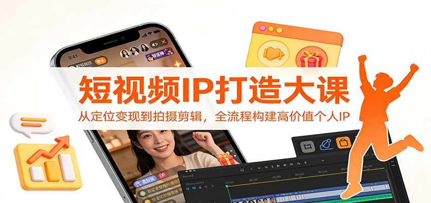 短视频IP打造大课：从定位变现到拍摄剪辑，全流程构建高价值个人IP-青禾学社