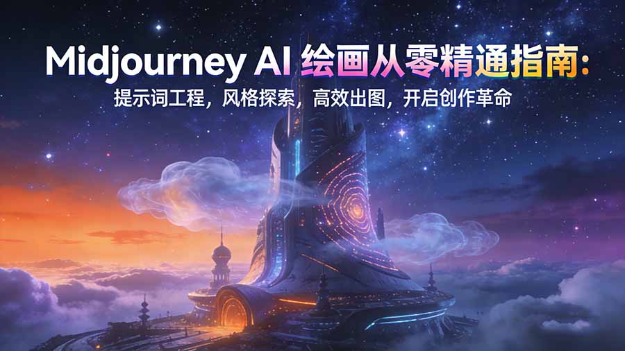 Midjourney AI绘画从零精通指南：提示词工程，风格探索，高效出图，开启创作革命-青禾学社