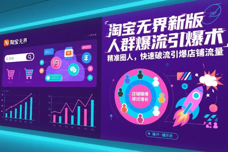 淘宝无界新版人群爆流引爆术，精准圈人，快速破流引爆店铺流量-青禾学社