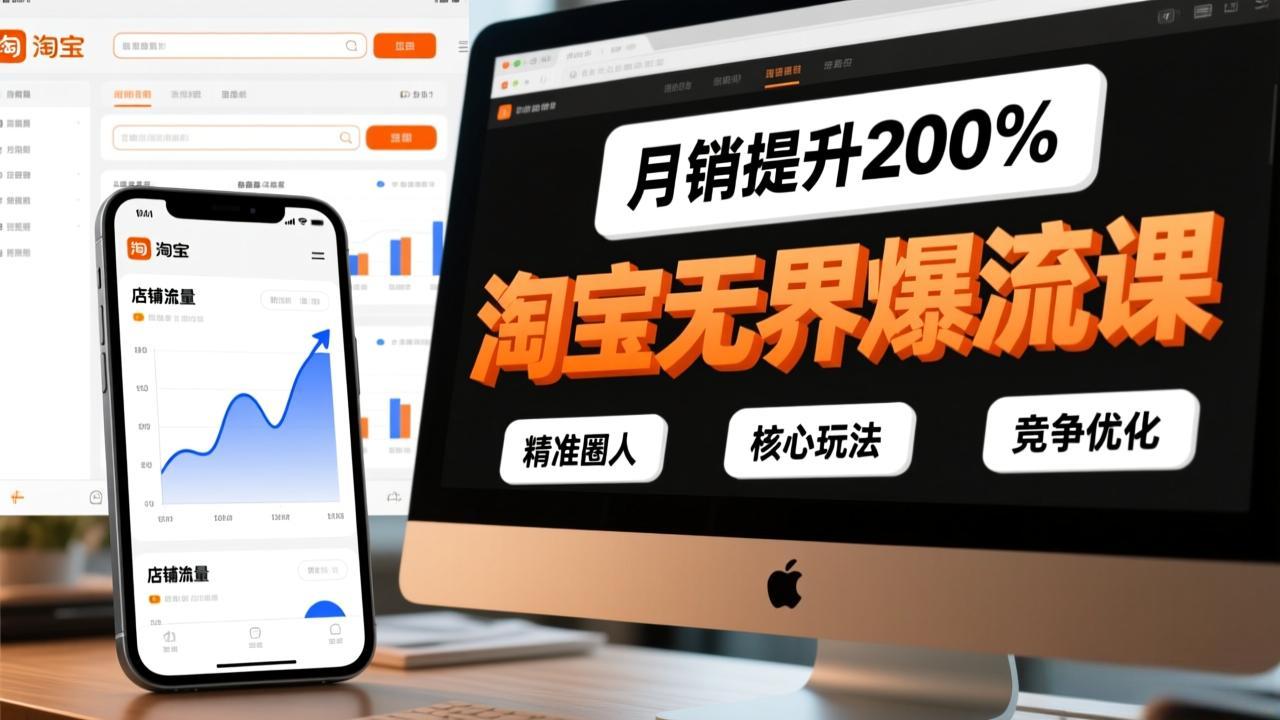 淘宝无界爆流课，精准圈人、核心玩法、竞争优化，快速引爆店铺流量，月销提升200%-青禾学社