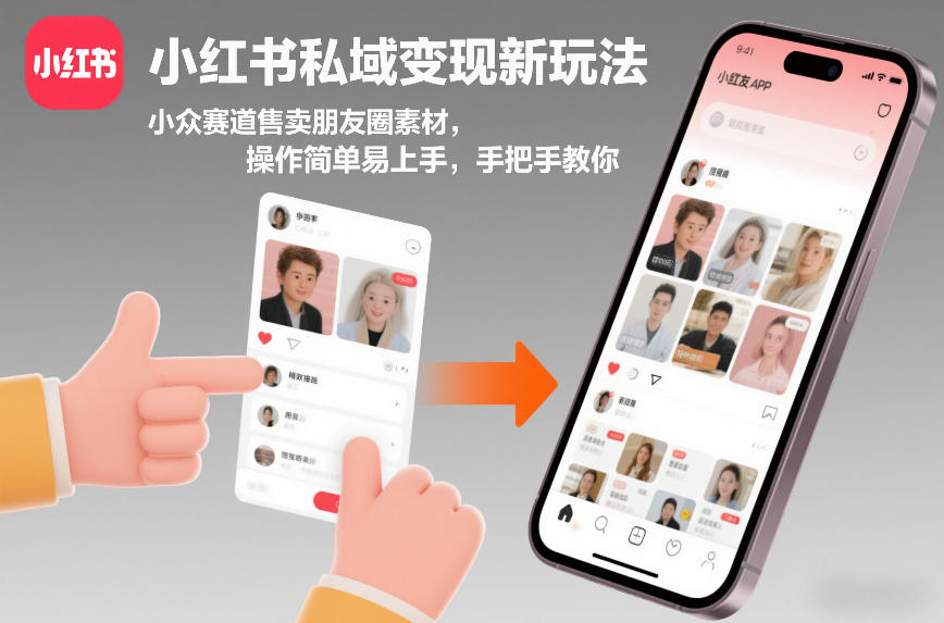 小红书私域变现新玩法，小众赛道售卖朋友圈素材，操作简单易上手，手把手教你-青禾学社