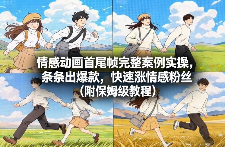 情感动画首尾帧完整案例实操,条条出爆款,快速涨情感粉丝(附保姆级教程)-青禾学社