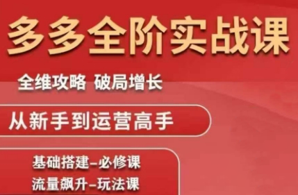 大炮·拼多多全阶实战课程(更新2026)-青禾学社