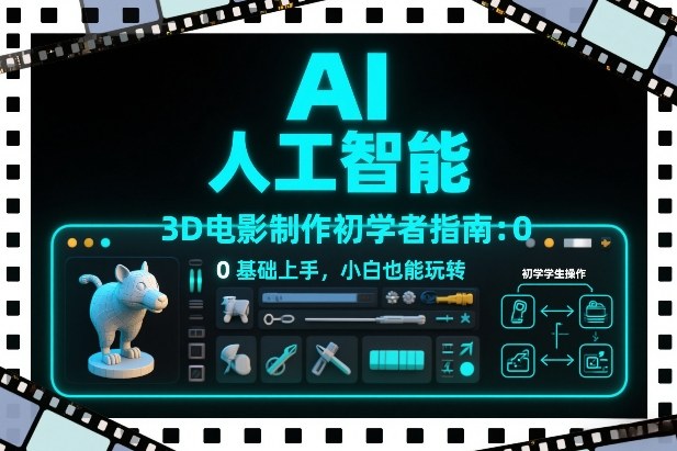 AI人工智能3D电影制作初学者指南：0基础上手，小白也能玩转-青禾学社