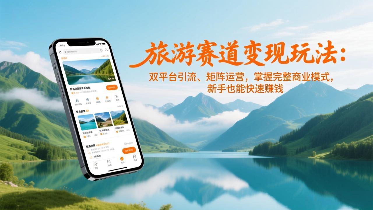 旅游赛道变现玩法：双平台引流、矩阵运营，掌握完整商业模式，新手也能快速赚钱-青禾学社