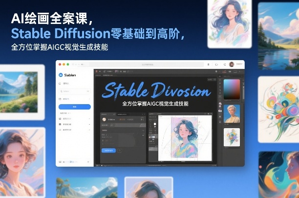 AI绘画全案课，Stable Diffusion零基础到高阶，全方位掌握AIGC视觉生成技能-青禾学社
