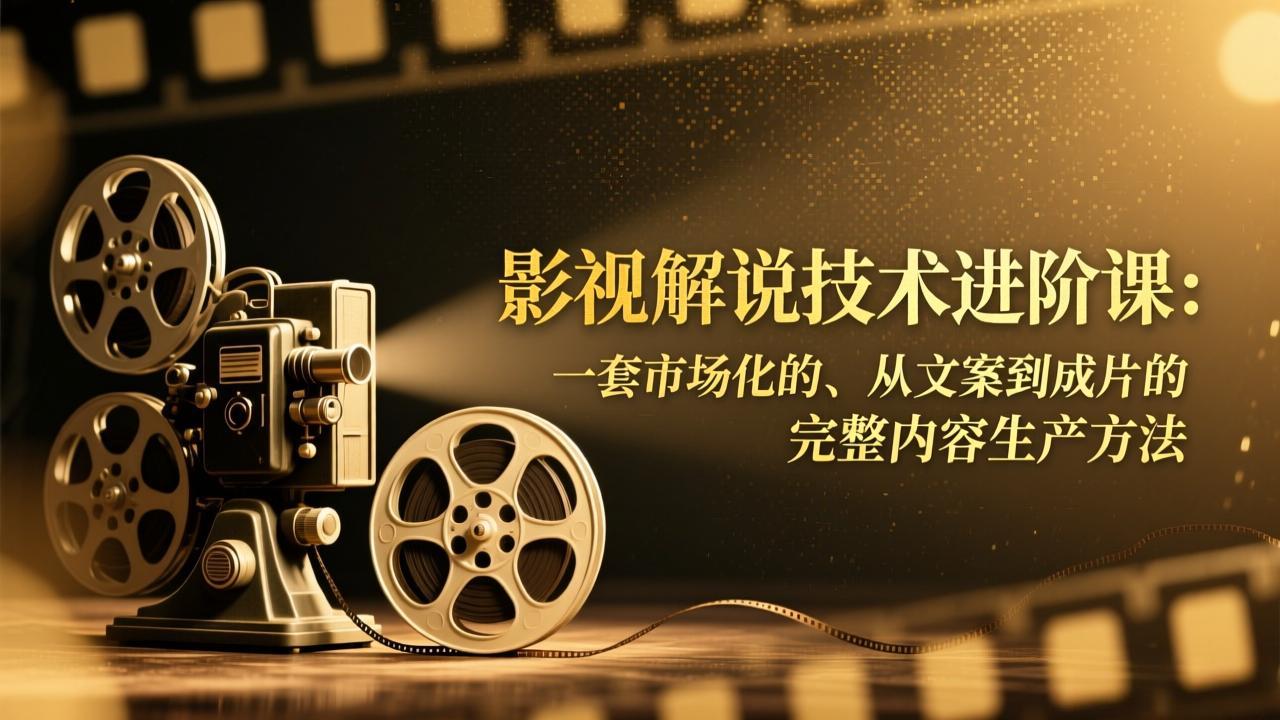 影视解说技术进阶课:一套市场化的、从文案到成片的完整内容生产方法-青禾学社