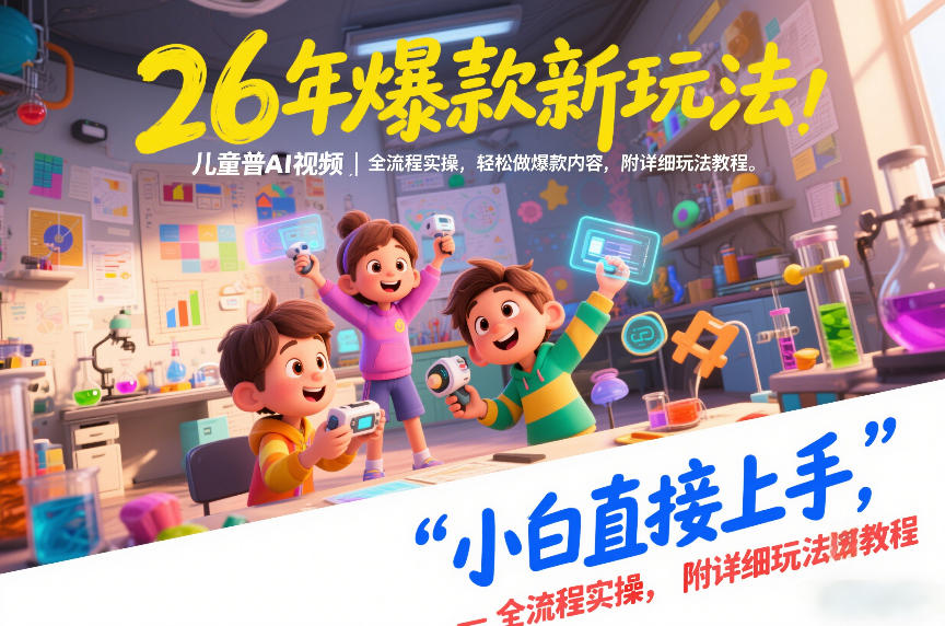26年爆款新玩法，儿童科普AI视频，全流程实操，轻松做爆款内容，小白直接上手，附详细玩法教程-青禾学社
