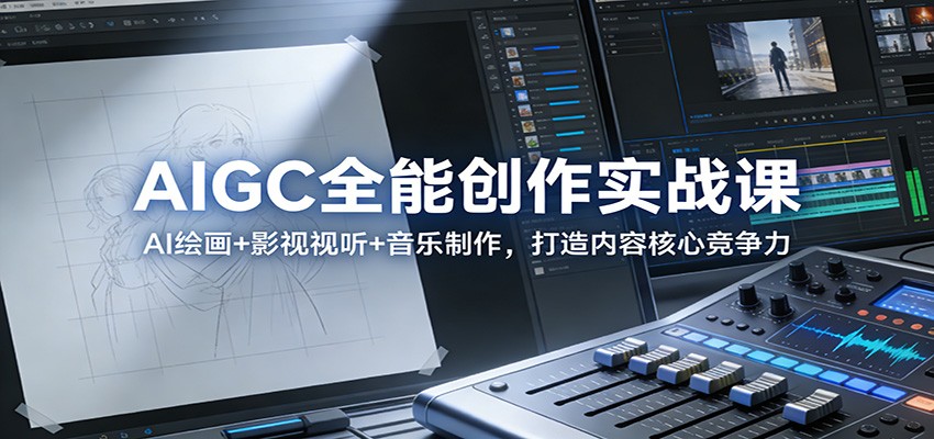 AIGC全能创作实战课：AI绘画+影视视听+音乐制作，打造内容核心竞争力-青禾学社