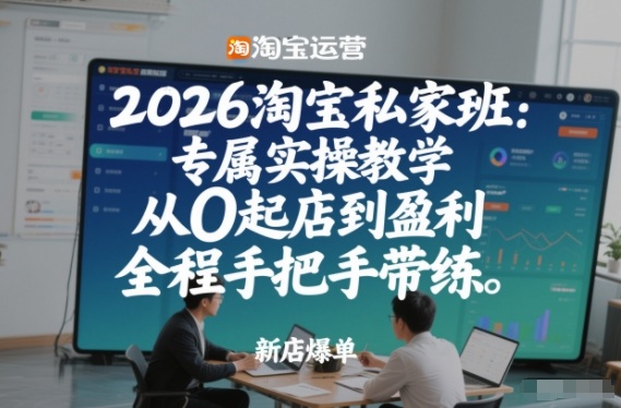 2026淘宝私家班：专属实操教学，从0起店到盈利，全程手把手带练-青禾学社
