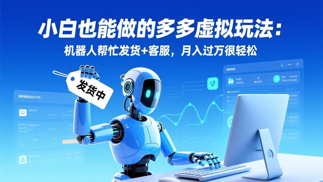 小白也能做的多多虚拟玩法：机器人帮忙发货+客服，月入过万很轻松-青禾学社