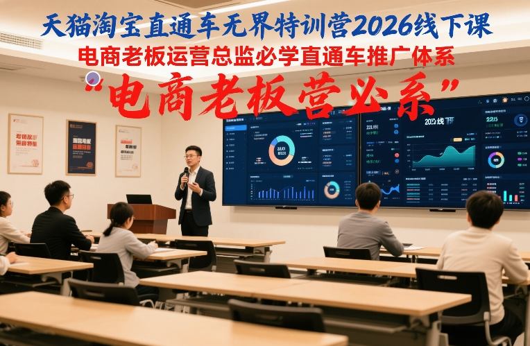 天猫淘宝直通车无界特训营2026线下课，电商老板运营总监必学直通车推广体系-青禾学社