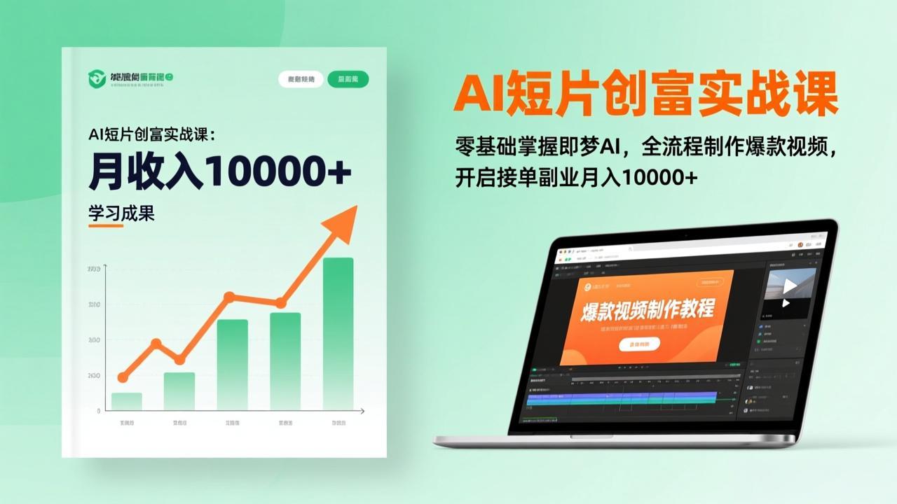 AI短片创富实战课：零基础掌握即梦AI，全流程制作爆款视频，开启接单副业月入10000+(更新-青禾学社