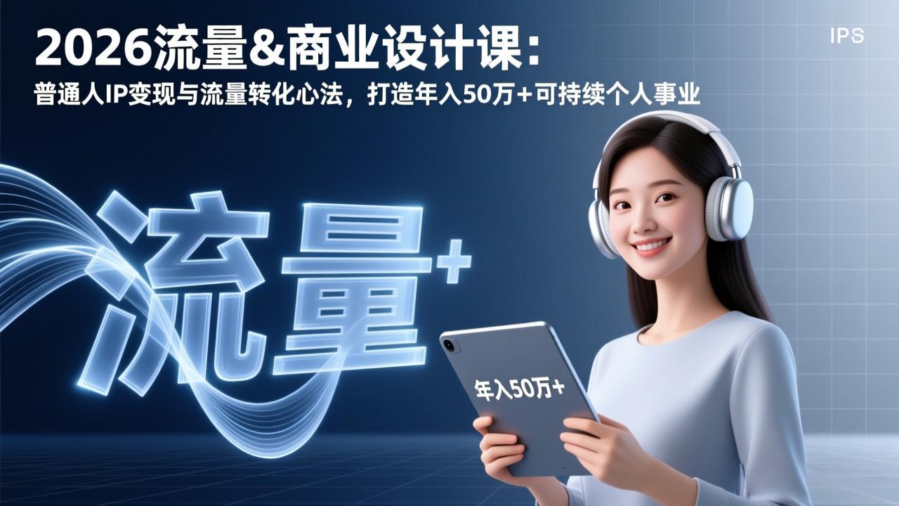 2026流量&商业设计课：普通人IP变现与流量转化心法，打造年入50万+可持续个人事业-青禾学社