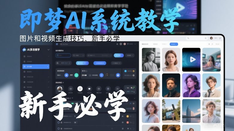 即梦AI系统教学，图片和视频生成技巧，新手必学-青禾学社