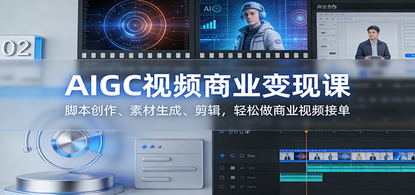 AIGC视频商业变现课：脚本创作、素材生成、剪辑，轻松做商业视频接单-青禾学社