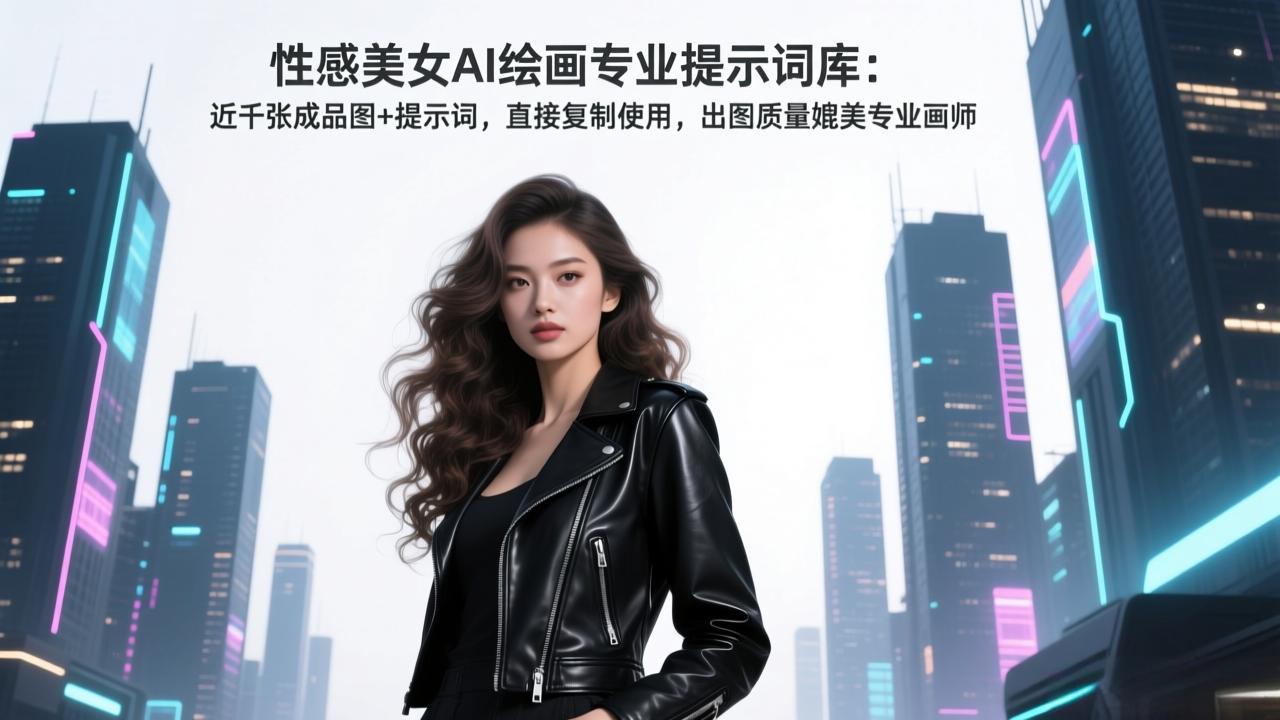 性感美女AI绘画专业提示词库：近千张成品图+提示词，直接复制使用，出图质量媲美专业画师-青禾学社