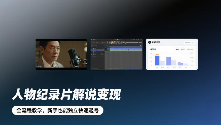 人物纪录片解说变现，全流程教学，新手也能独立快速起号-青禾学社