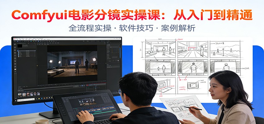 ComfyUI电影分镜实操课：分镜一致性，全流程AI视频制作，零基础也能做专业分镜-青禾学社