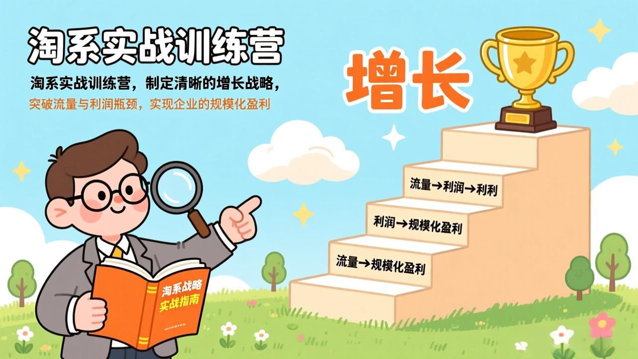 淘系实战训练营，制定清晰的增长战略，突破流量与利润瓶颈，实现企业的规模化盈利-青禾学社