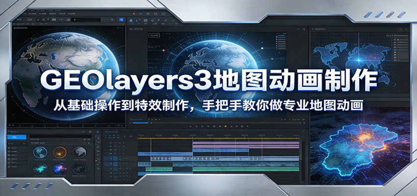 GEOlayers3地图动画制作：从基础操作到特效制作，手把手教你做专业地图动画-青禾学社