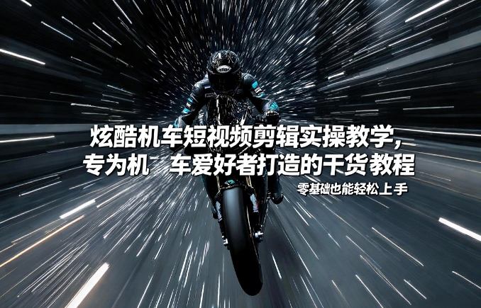 炫酷机车短视频剪辑实操教学，专为机车爱好者打造的干货教程，零基础也能轻松上手-青禾学社