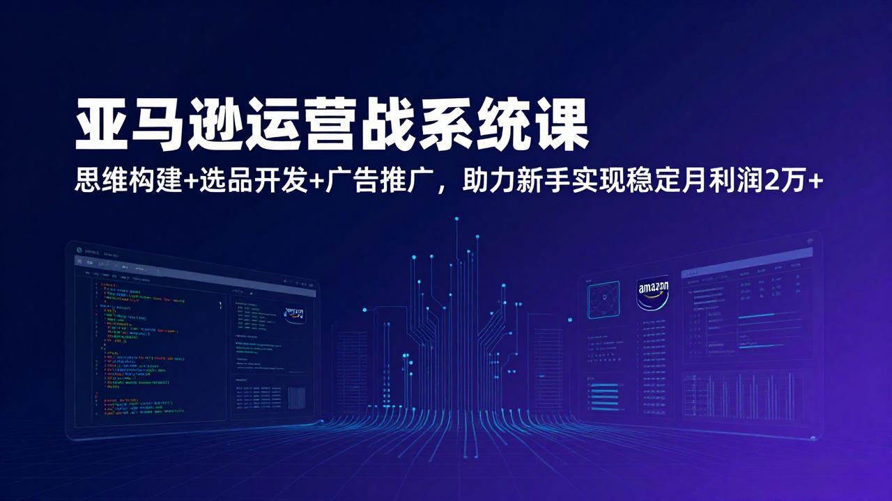 亚马逊运营实战系统课，思维构建+选品开发+广告推广，助力新手实现稳定月利润2万+(更新-青禾学社