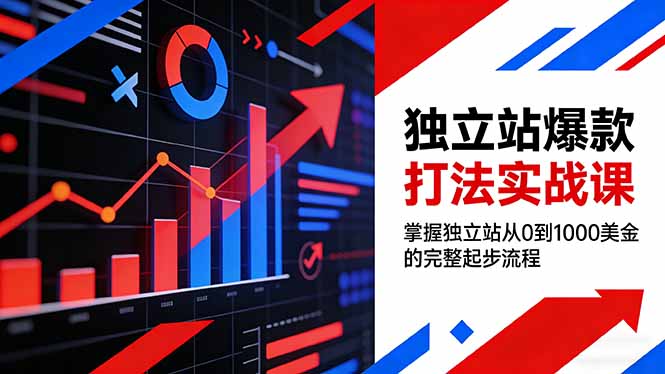 独立站爆款打法实战课，掌握独立站从0到1000美金的完整起步流程-青禾学社