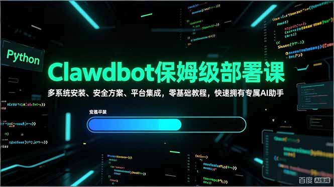 Clawdbot保姆级部署课，多系统安装、安全方案、平台集成，零基础教程，快速拥有专属AI助手-青禾学社