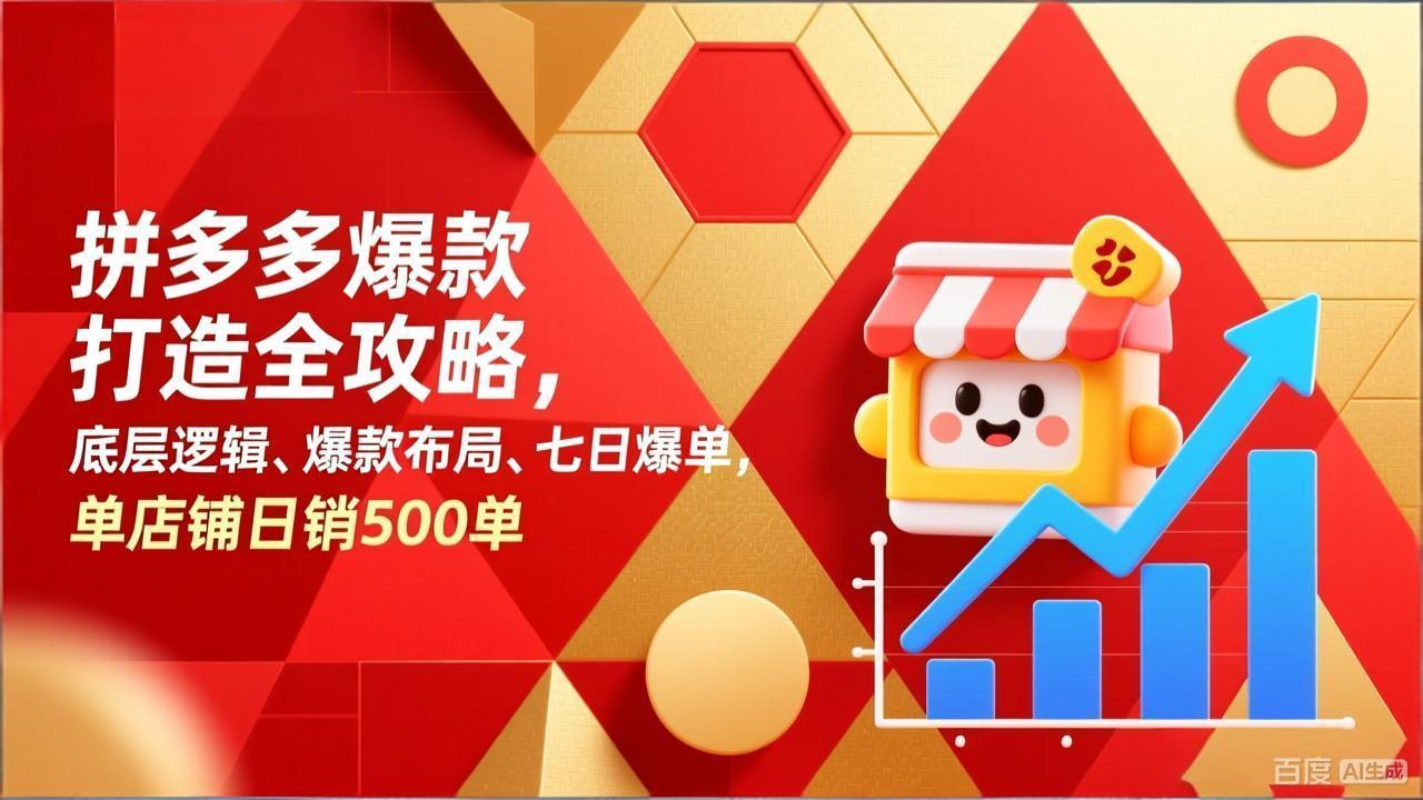 拼多多爆款打造全攻略，底层逻辑、爆款布局、七日爆单，单店铺日销500单-青禾学社