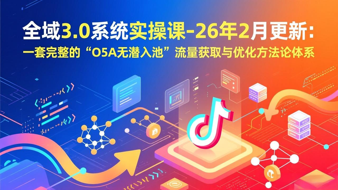 全域3.0系统实操课-26年2月更新：一套完整的“O5A无潜入池”流量获取与优化方法论体系-青禾学社