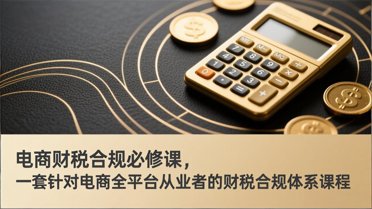 电商财税合规必修课，是一套针对电商全平台从业者的财税合规体系课程-青禾学社