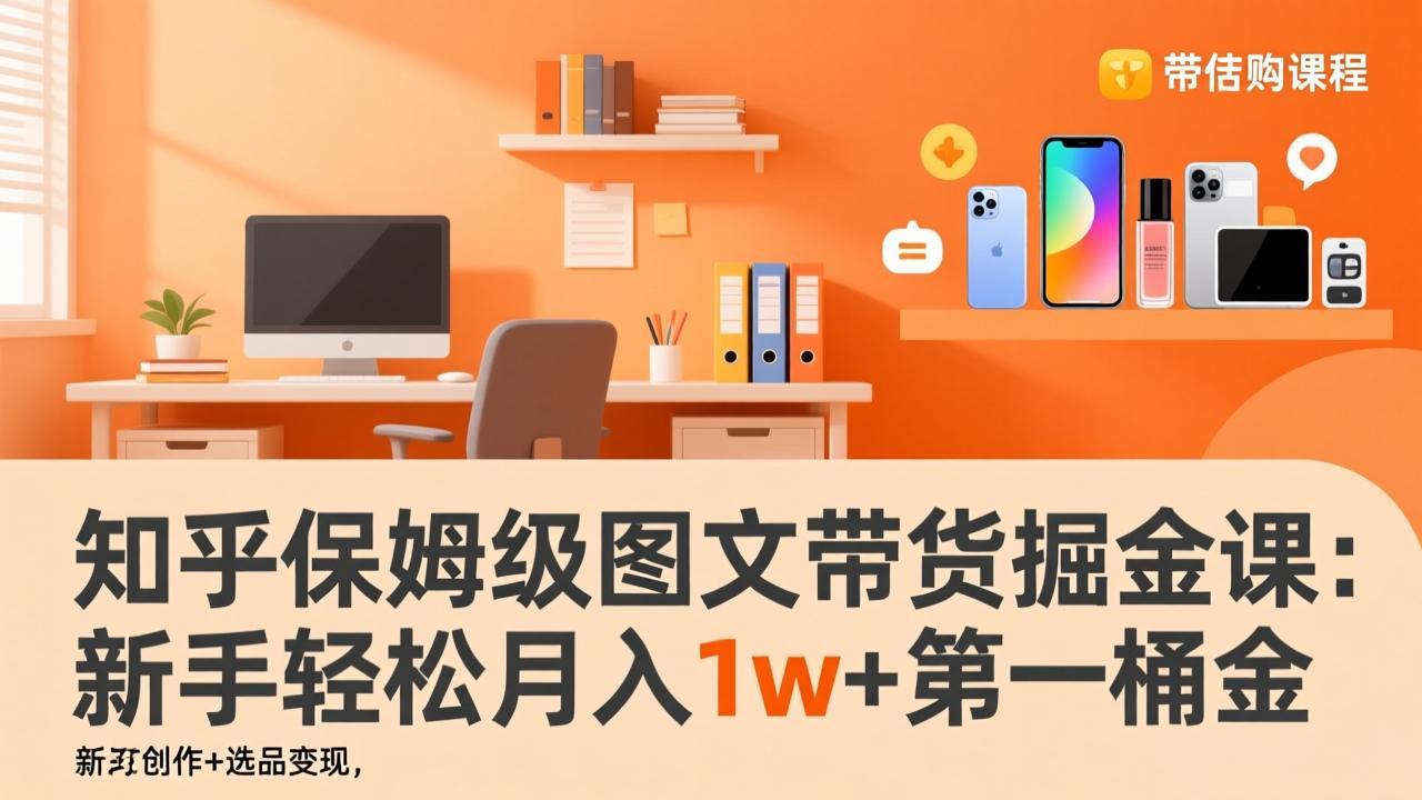 知乎保姆级图文带货掘金课：账号打造+爆文创作+选品变现，新手轻松月入1w+第一桶金-青禾学社
