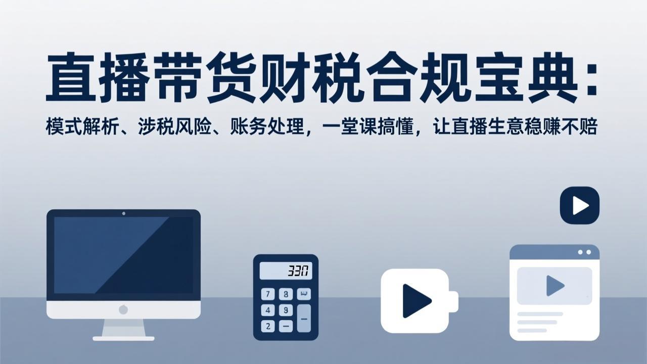 直播带货财税合规宝典：模式解析、涉税风险、账务处理，一堂课搞懂，让直播生意稳赚不赔-青禾学社