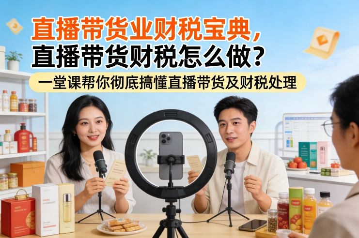 直播带货业财税宝典，直播带货财税怎么做？一堂课帮你彻底搞懂直播带货及财税处理-青禾学社