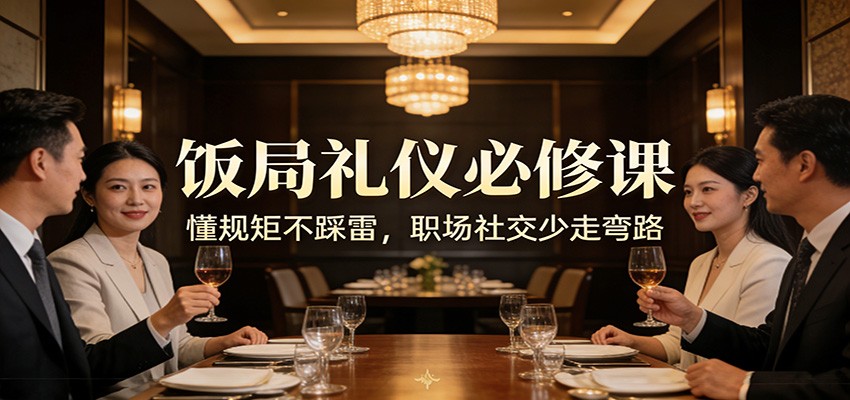 公众号收费文章：《饭局礼仪必修课：懂规矩不踩雷，职场社交少走弯路》-青禾学社