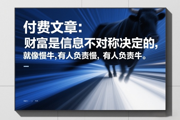 付费文章：财富是信息不对称决定的，就像慢牛，有人负责慢，有人负责牛-青禾学社