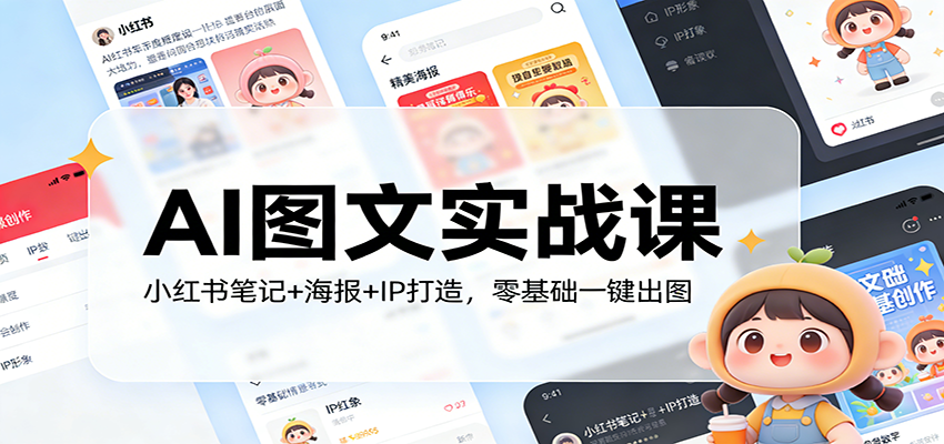 AI图文实战课：小红书笔记+海报+IP打造，零基础一键出图-青禾学社